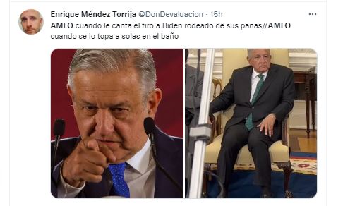 Usuarios de redes sociales reaccionaron con memes a la reunión que mantuvieron el pasado martes el presidente estadounidense Joe Biden y su homólogo en México Andrés Manuel López Obrador (Fotos: Captura de pantalla / Twitter)