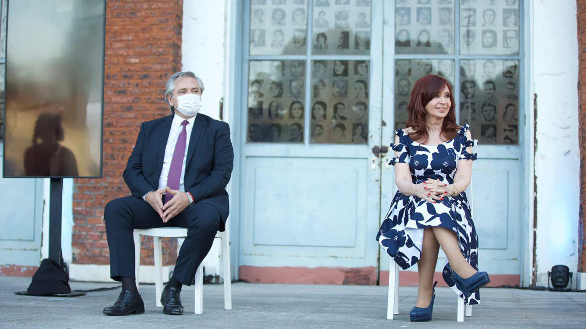 Alberto Fernández y Cristina Kirchner en la ex ESMA