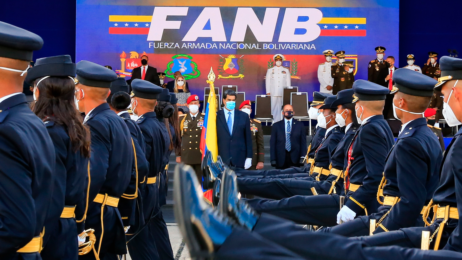 El presidente venezolano Nicolas Maduro durante la graduación de cadetes del Ejército venezolano en julio de este año. (EFE/EPA/Palacio de Miraflores)