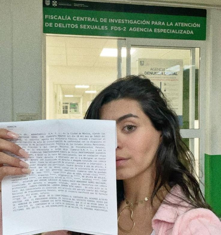 The actress went to the Prosecutor's Office for the Investigation of Sexual Crimes to formalize her complaint.  (Instagram photo: @dannaponce_)