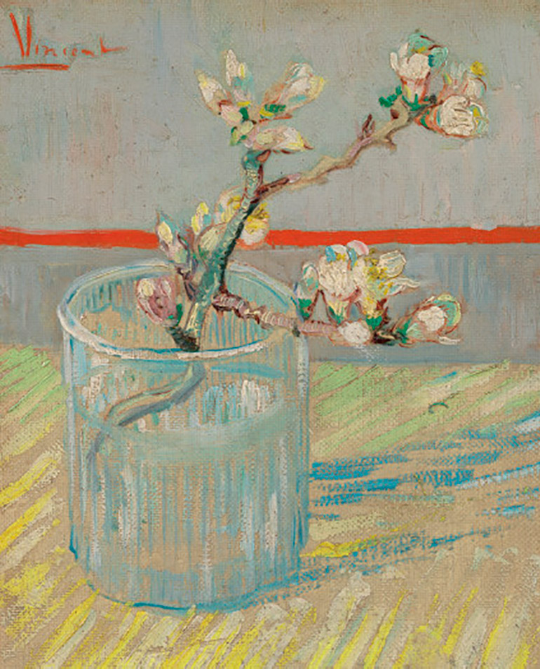 "Rama de almendro en flor en un vaso" (1888), otra obra del periodo, está en el Museo van Gogh de Ámsterdam.
