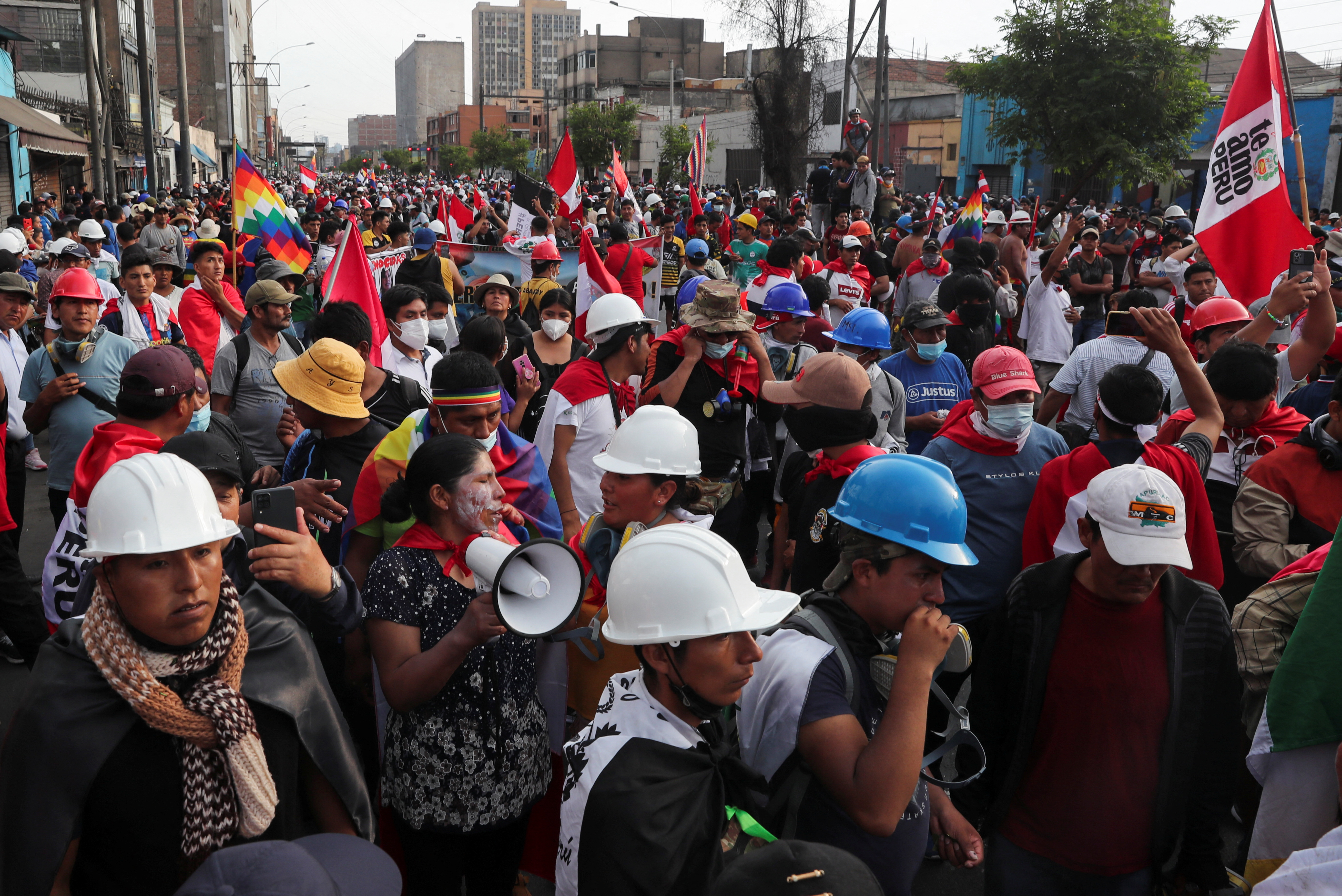 Protestas contra régimen de Dina Boluarte y el Congreso continúan en el Centro Histórico de Lima este viernes 20 de enero. REUTERS/Sebastian Castaneda