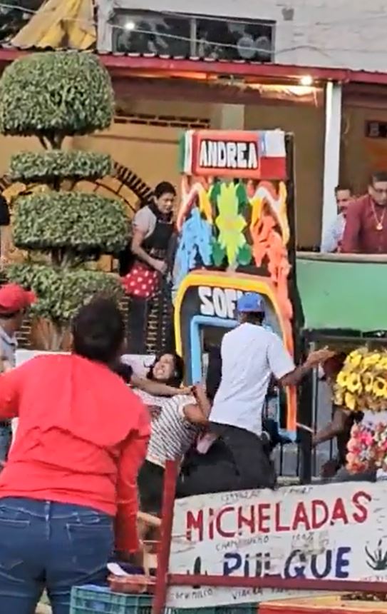 Una chica intentó lo posible para que la pelea termine. (Captura de pantalla video