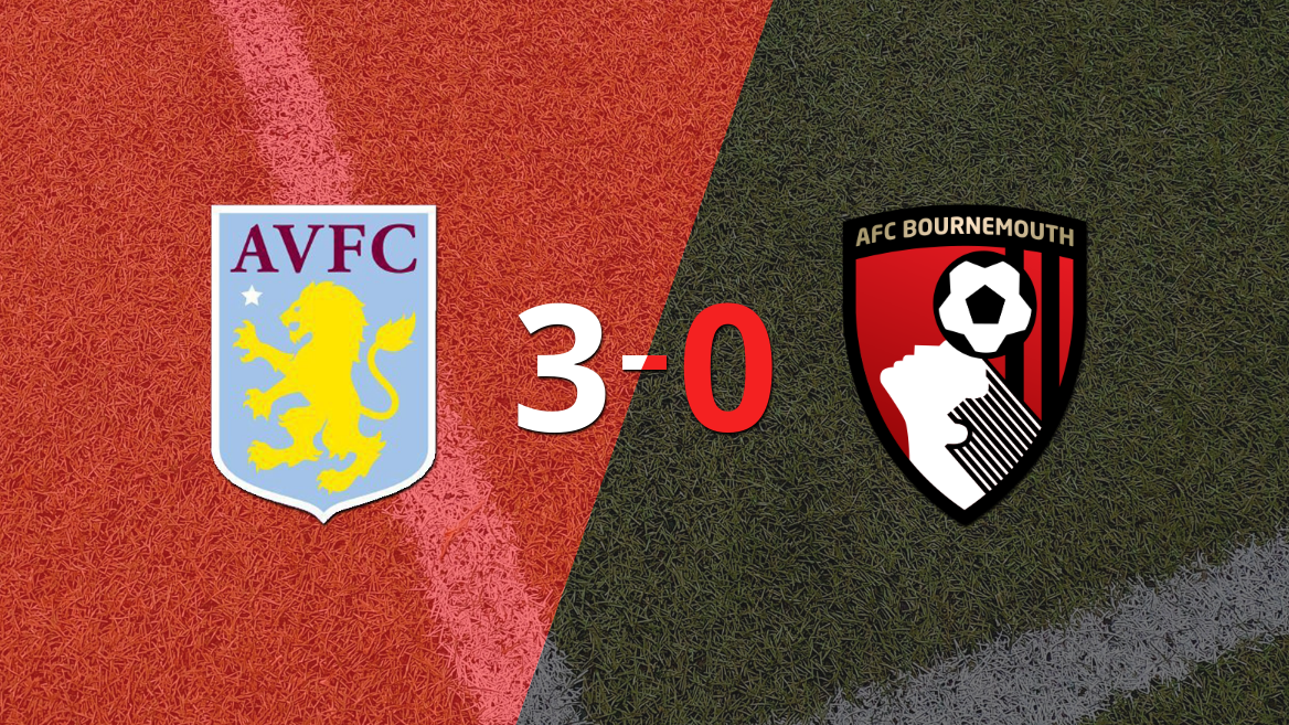 Goleada de Aston Villa 3 a 0 sobre Bournemouth