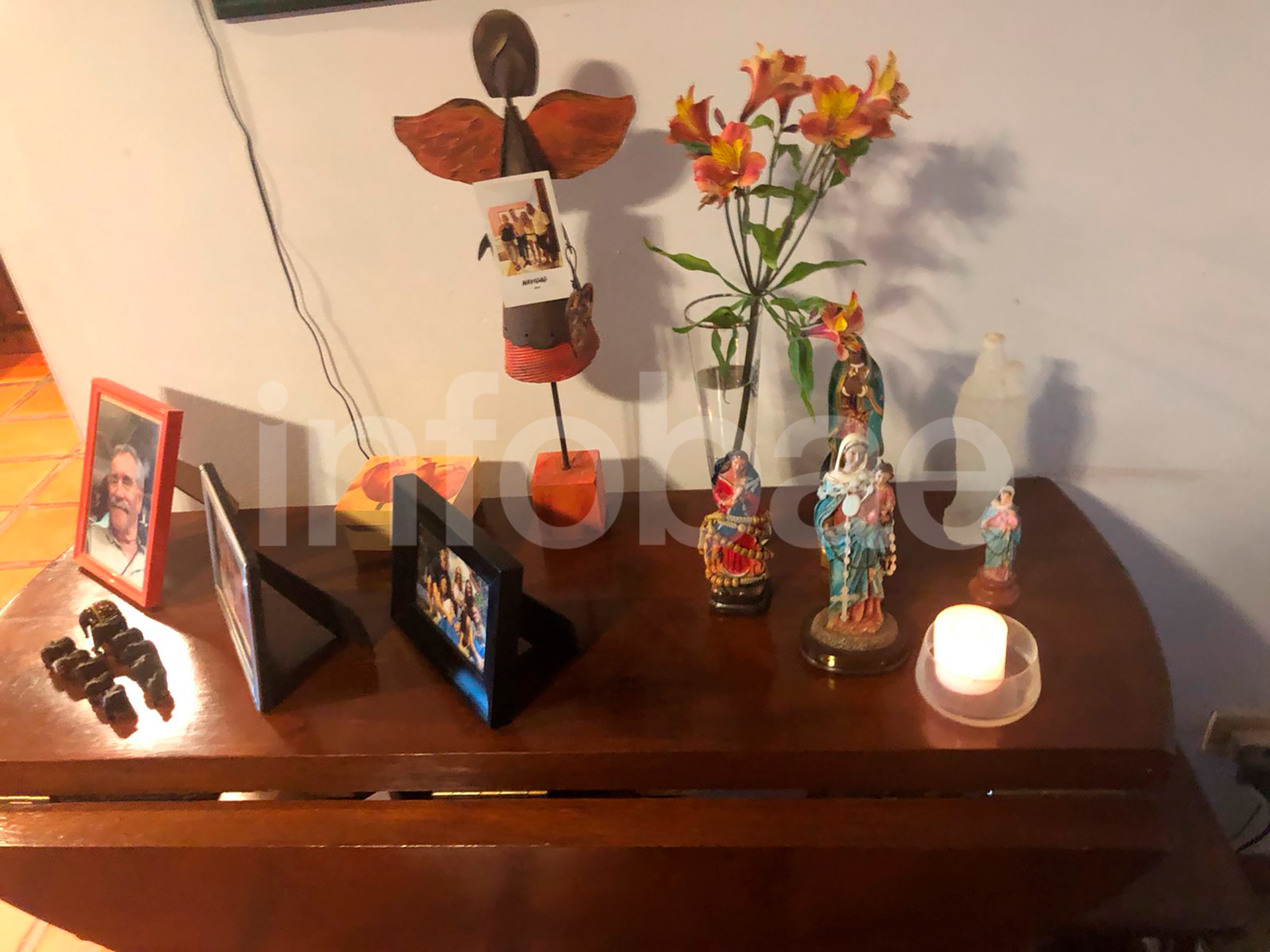 El altar que tiene Macarrón en su casa para recordar a Nora Dalmasso