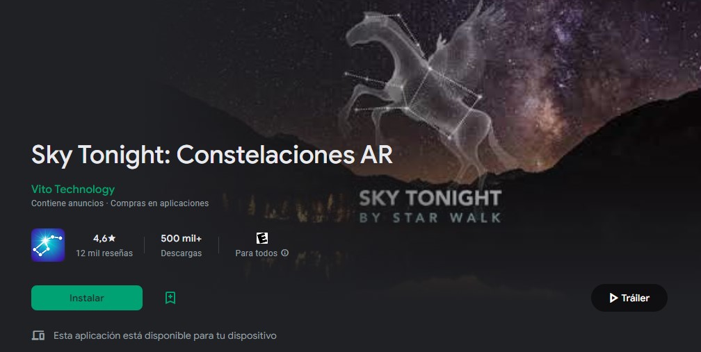 App di astrologia Sky Tonight: costellazioni AR.  (Yasser)