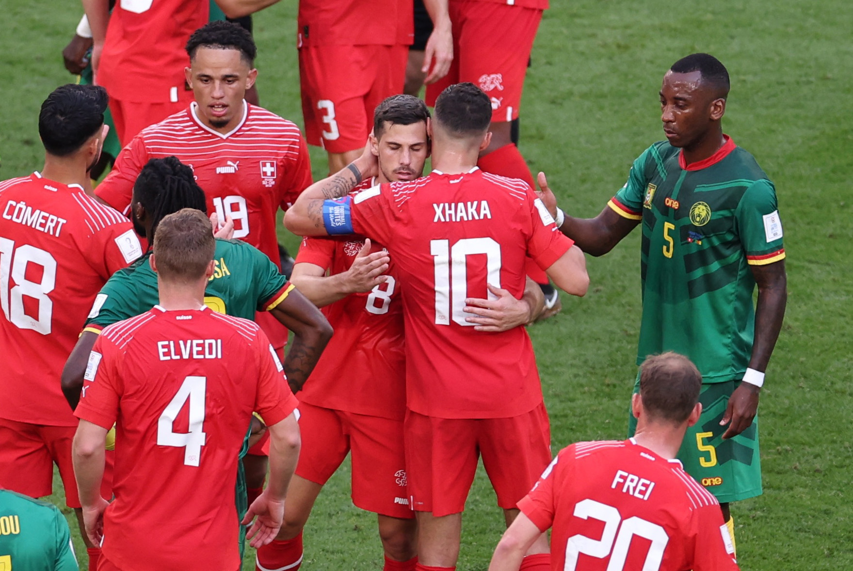 Suiza se impuso en su debut ante Camerún y en la siguiente fecha se enfrentarán a Brasil, una de las grandes favoritas. REUTERS/Marko Djurica