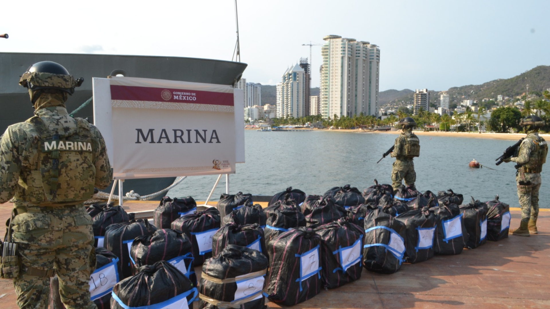 Operación marítima culminó en el decomiso de más de una tonelada de cocaína en costas de Guerrero
