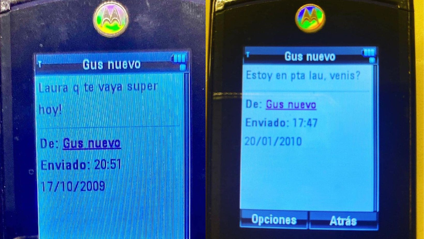 Mensagens de texto trocadas entre Gustavo Cerati e Laura em 2009 e 2010. (Foto: Laura_cerati)
