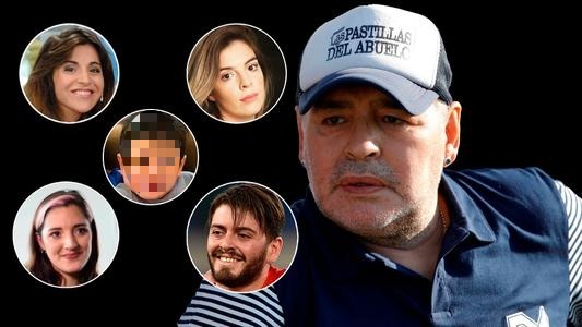Diego Maradona tenía cinco hijos: Dalma y Gianinna, Diego Junior, Jana y Dieguito Fernando