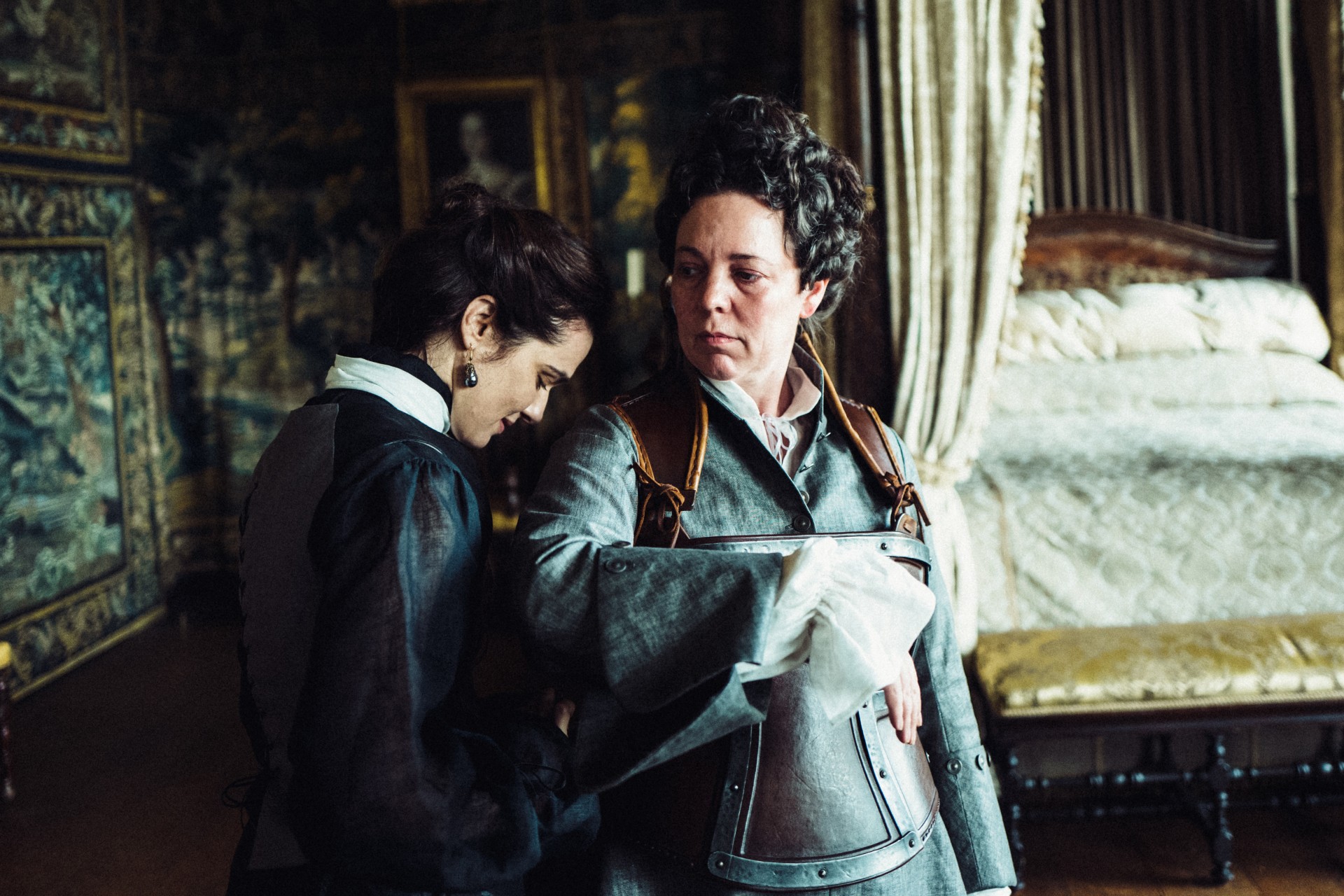 "The favourite", starring Olivia Colman, is a period drama centered on Britain's Queen Anne.  (Star+)