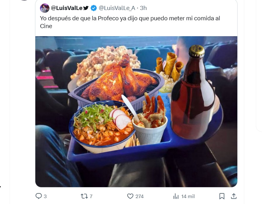 Profeco niega lista de alimentos para entrar al cine y personas reclaman  con memes: “La dulcería es carísima” - Infobae