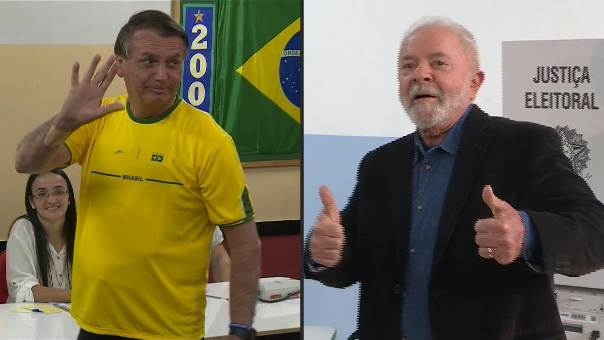 El domingo en que Bolsonaro y Lula Da Silva votaron en la primera vuelta electoral de Brasil.