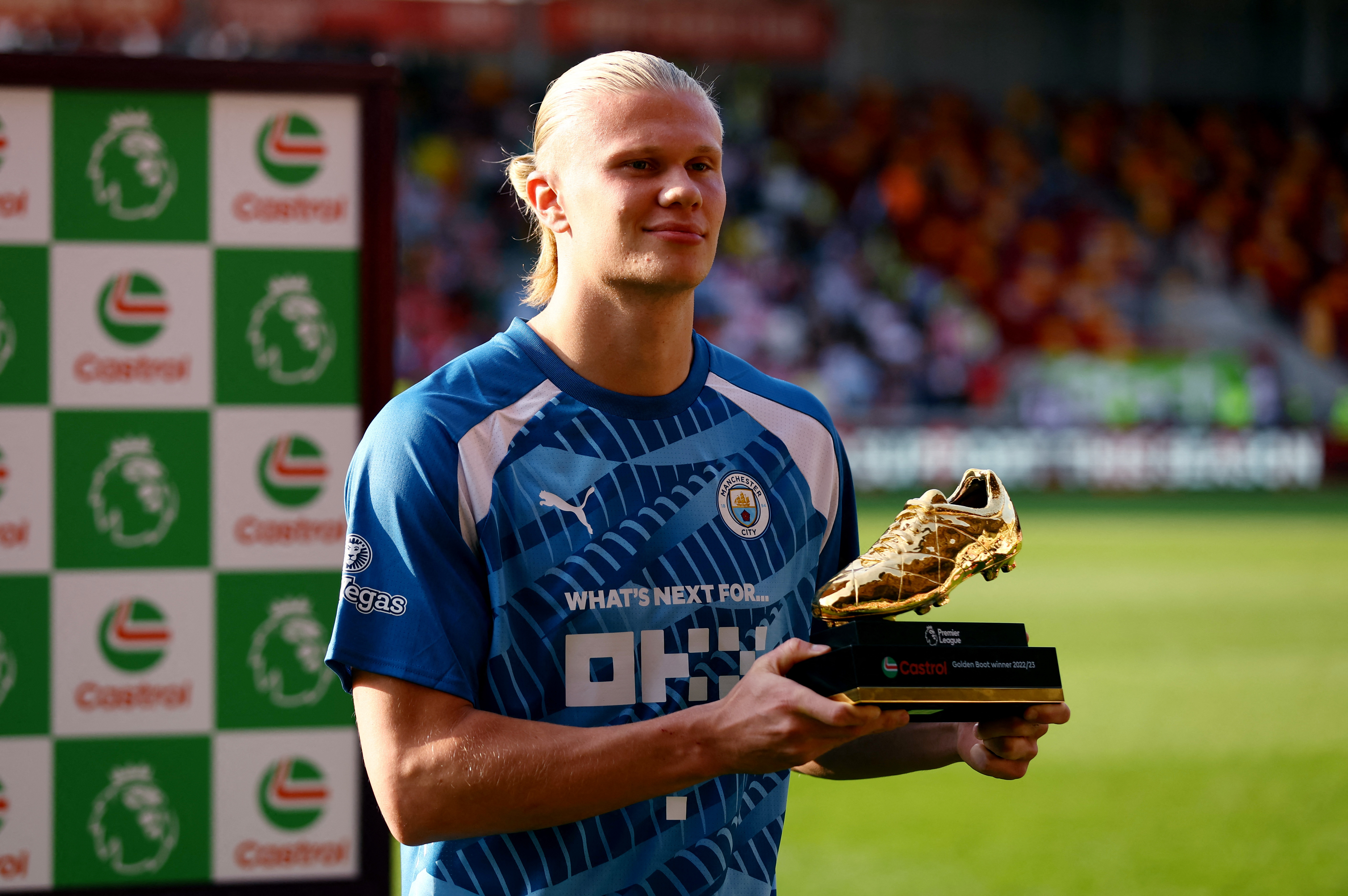 Erling Haaland, el goleador del momento que no para de convertir en el Manchester City (Reuters)