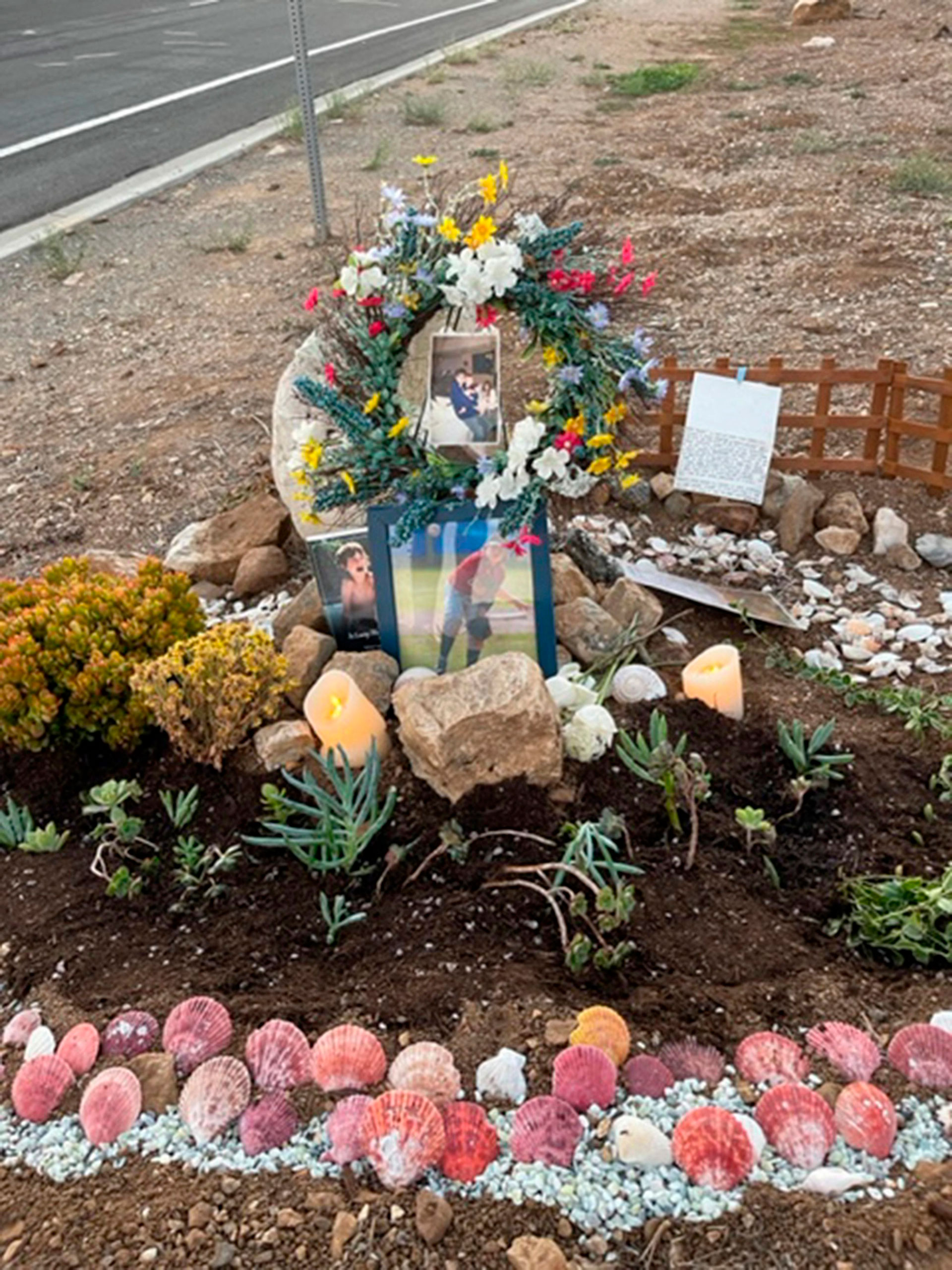 A memorial site was erected at the site of Lubia's death