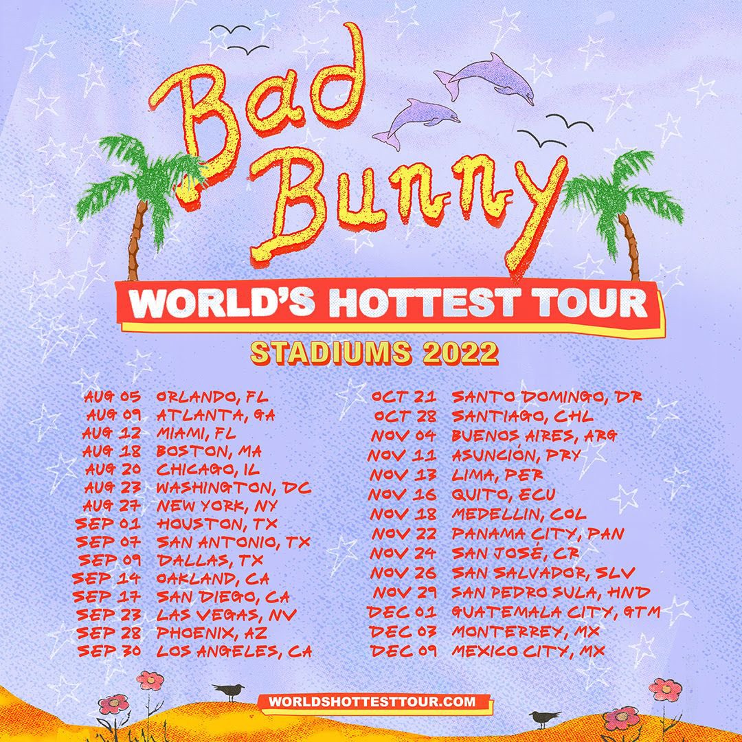 Así fue anunciada la más reciente gira del cantante Bad Bunny (Foto: Twitter)
