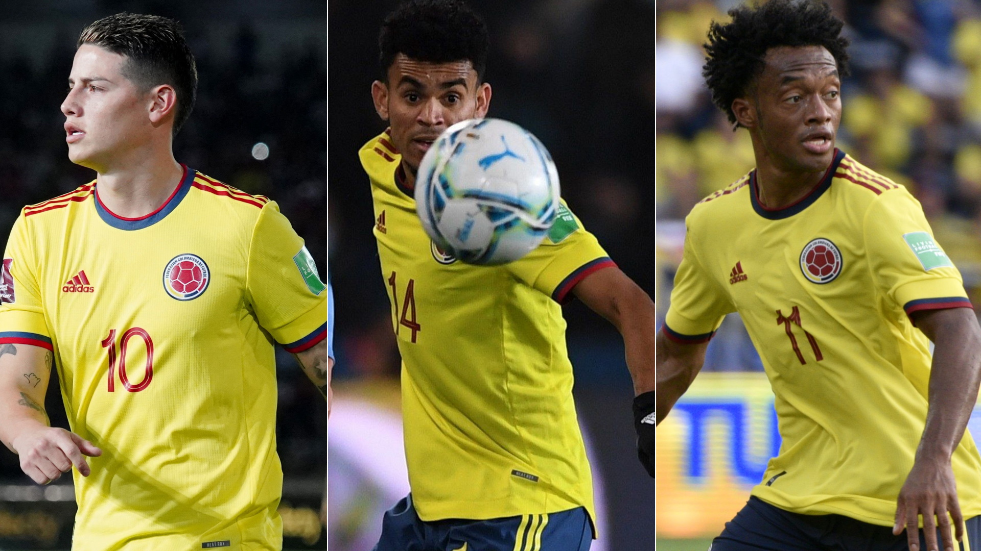 James Rodríguez, Luis Díaz y Juan Guillermo Cuadrado, las tres estrellas de Colombia que no participarán del Mundial de Qatar