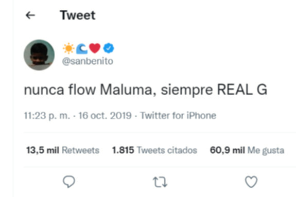 Bad Bunny en Twitter sobre Maluma