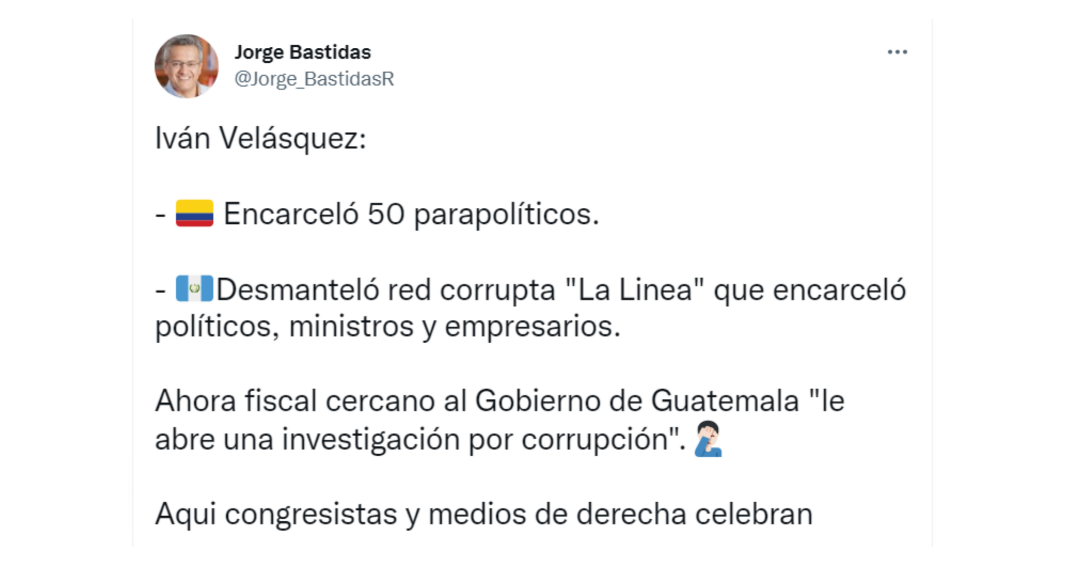 Según la Fiscalía del país Centroamericano, el actual ministro de Defensa habría participado en un plan para robar 384 millones de dólares. Crédito: @Jorge_BastidasR / Twitter