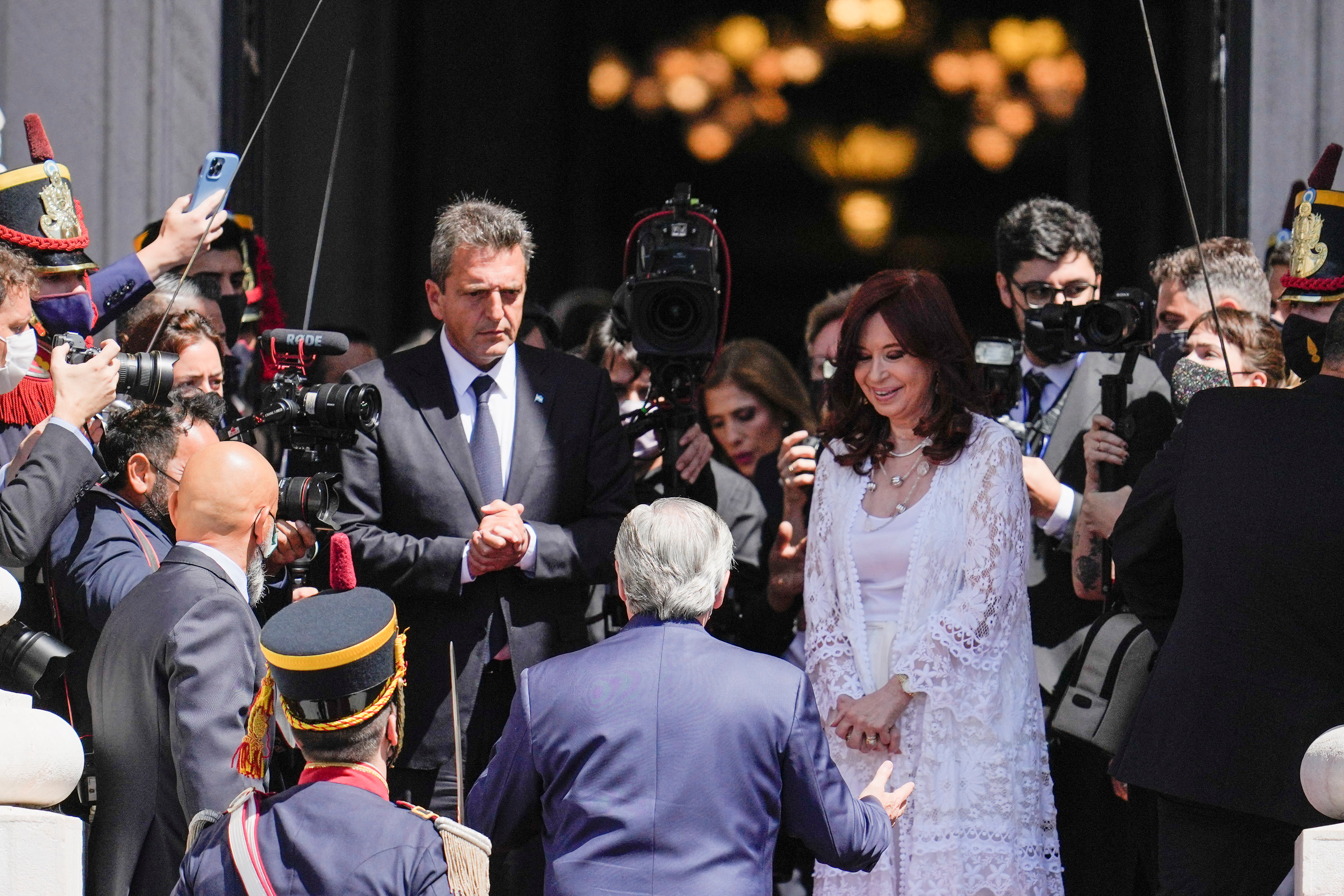 Tanto tiempo atrás. El 1° de marzo pasado, Cristina Kirchner y Sergio Massa esperando al presidente (foto Reuters)