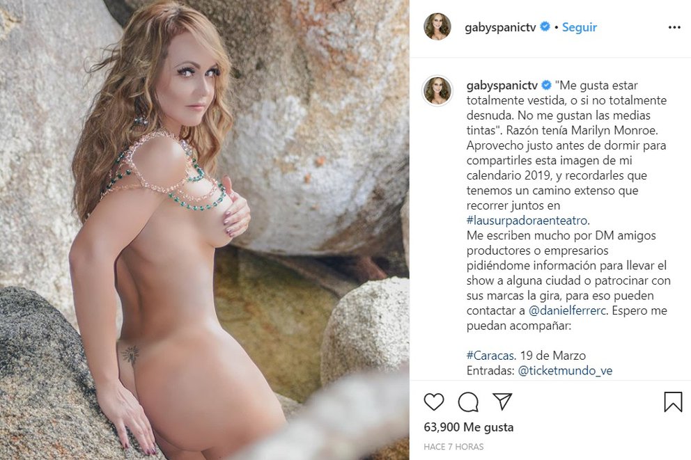This is how the actress promoted the return of "La Usurpadora" in 2020 (Photo: screenshot of her Instagram post @gabyspanictv)