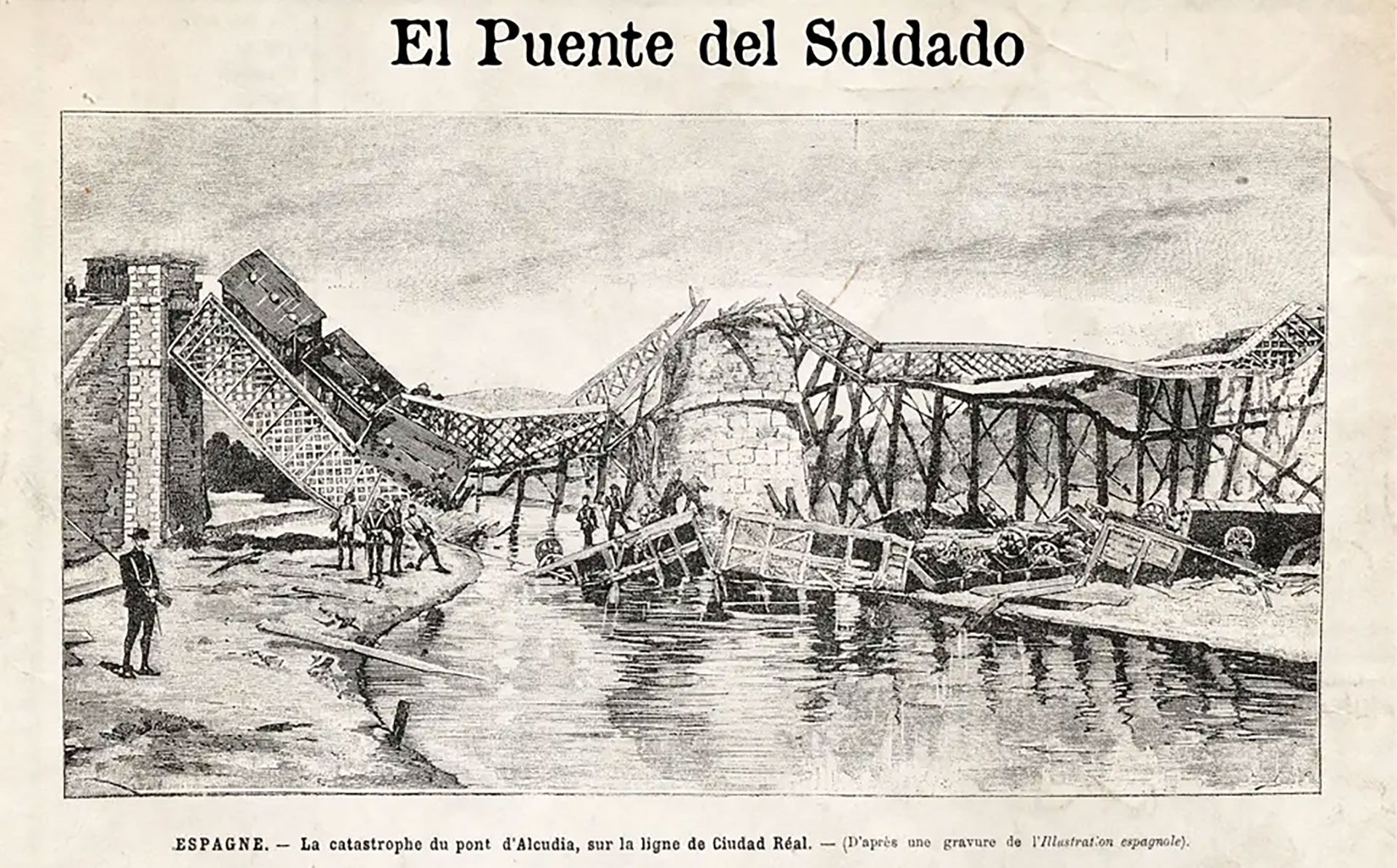 El primer gran desastre ferroviario de España: 59 muertos y 56 heridos al caer un tren desde un puente sobre el río Alcudia