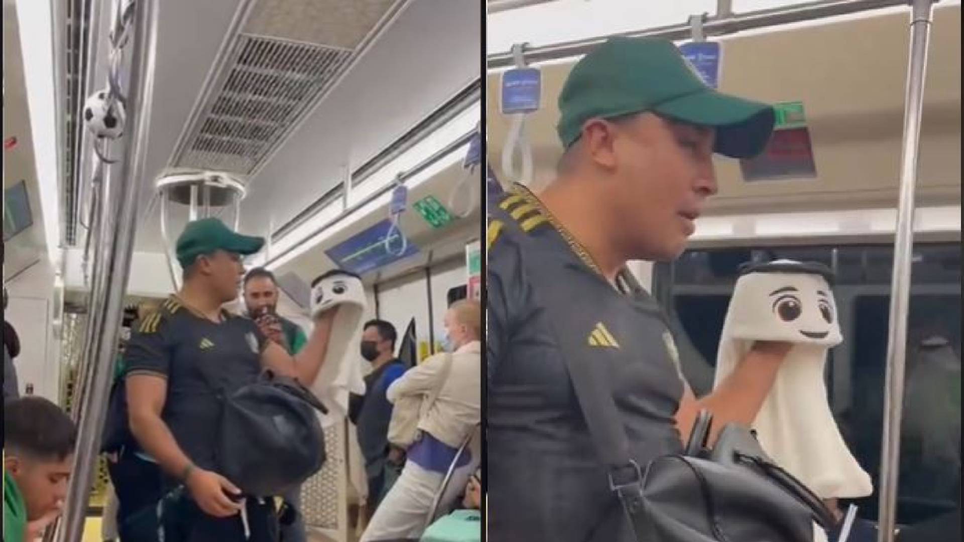 Aficionado mexicano se viralizó en redes por convertirse en vagonero del metro de Qatar