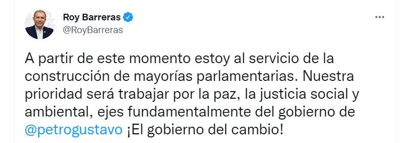Roy Barreras será el nuevo presidente del Senado.
Captura de pantalla