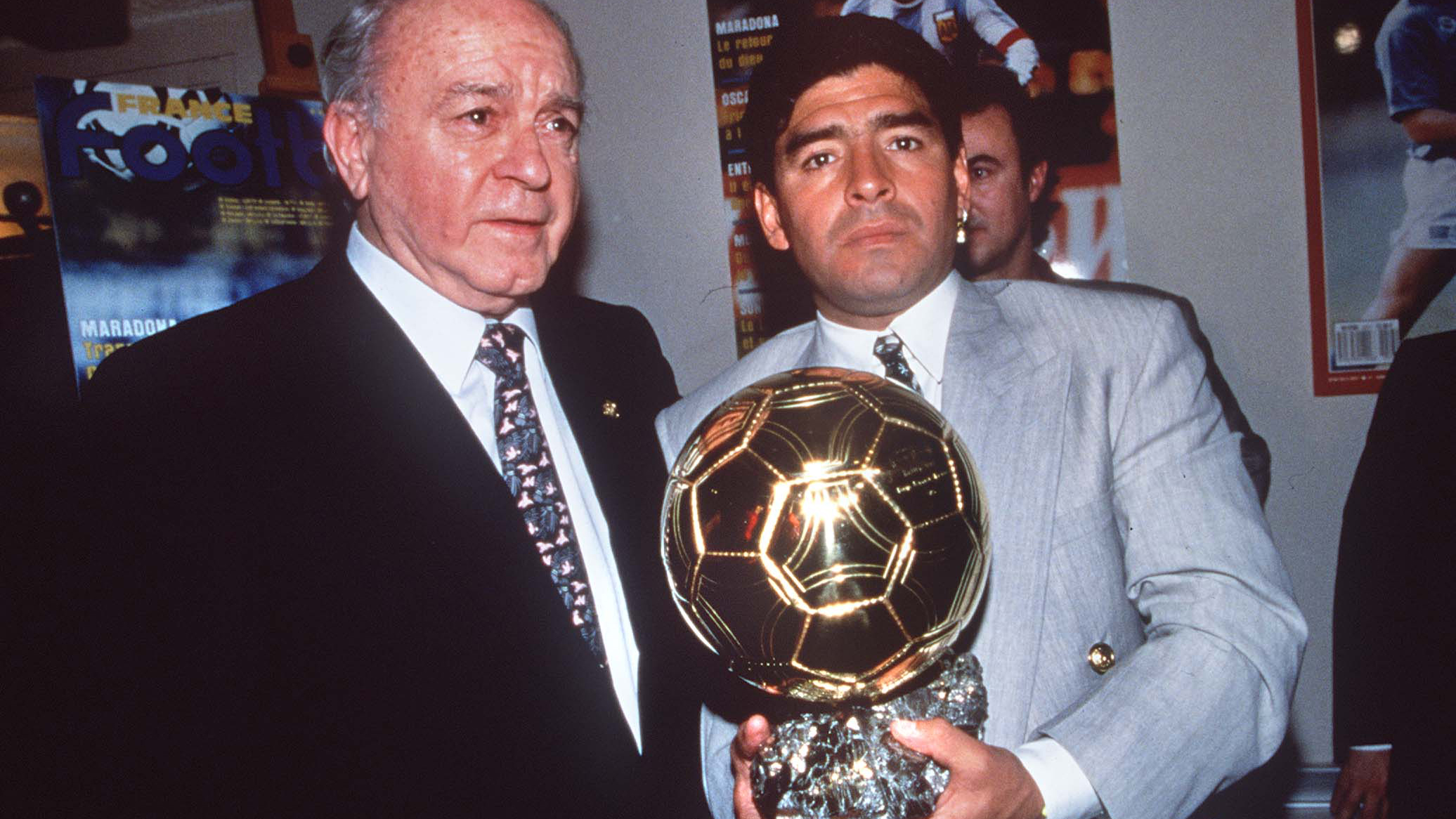  Diego Maradona y Alfredo Di Stefano, dos leyendas del fútbol mundial