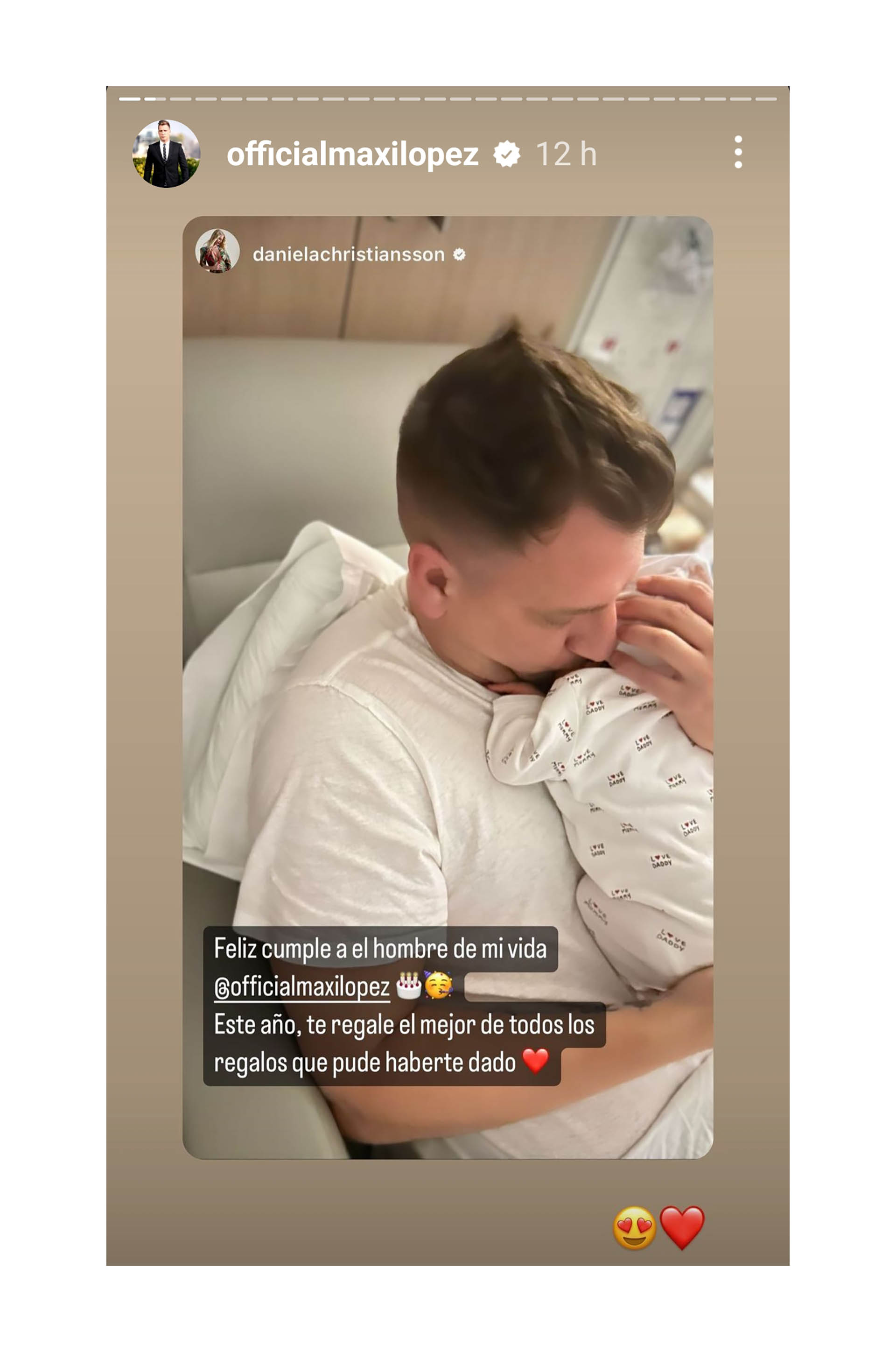 Maxi celebrando su cumpleaños con su beba (Instagram)