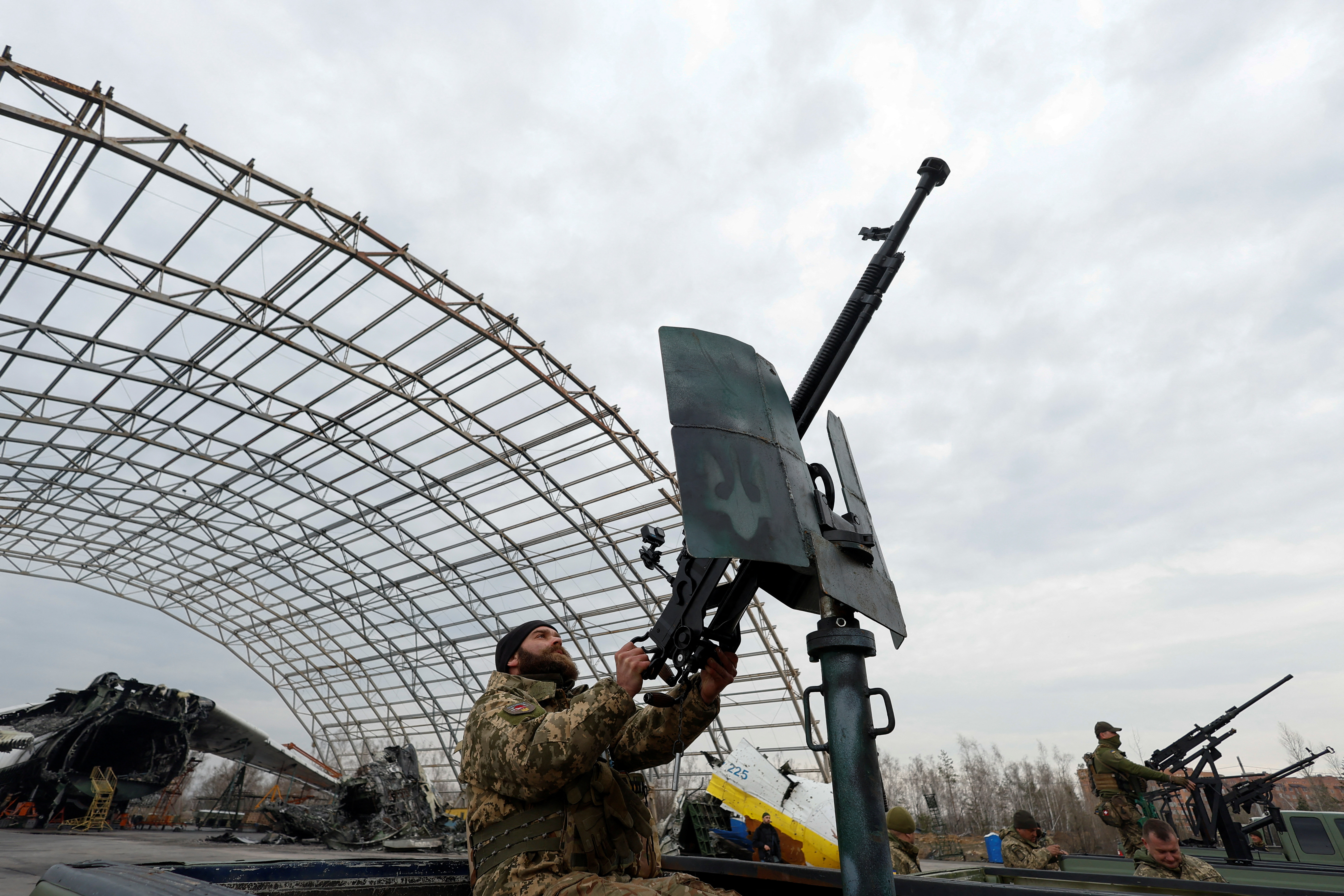 Air defense systems in Hostomel, in the kyiv region (Reuters/file)