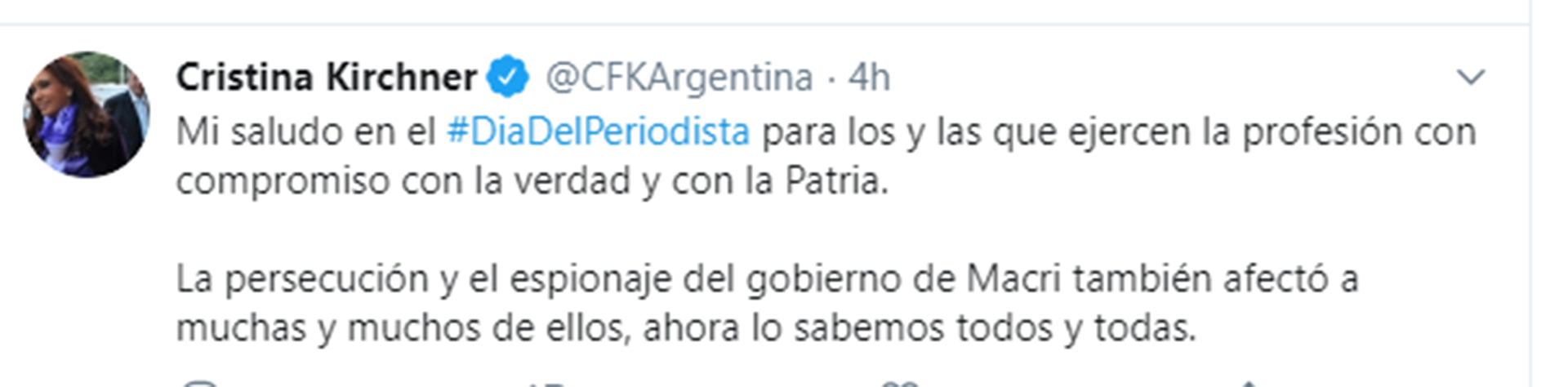El saludo de CFK.
