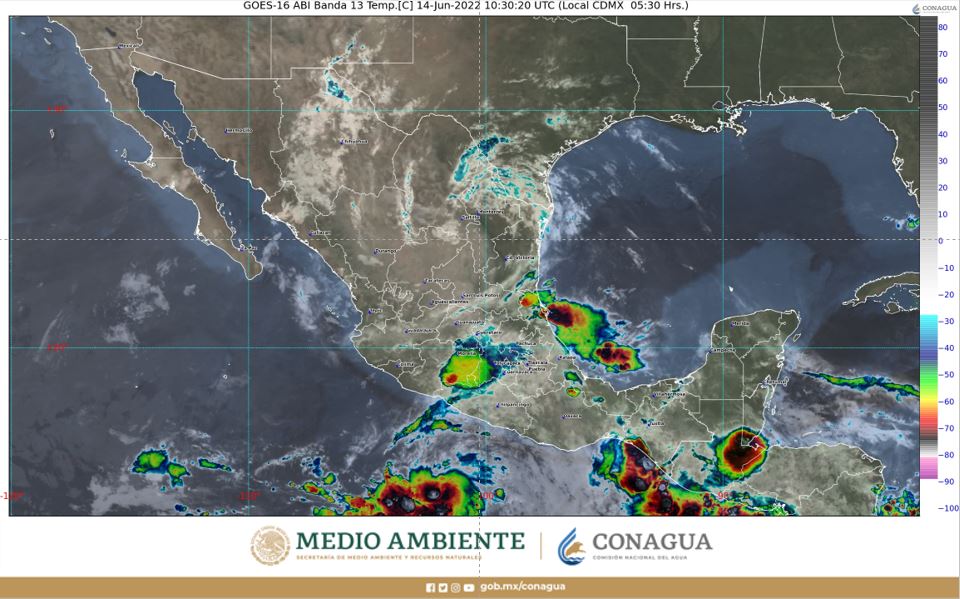 Clima en México para el 14 de junio de 2022 Foto: @conagua_clima
