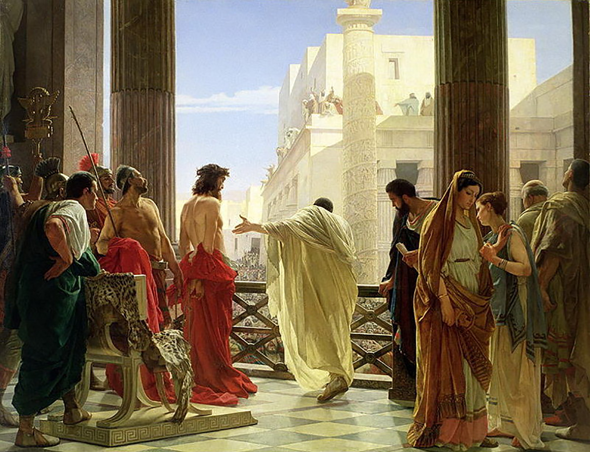 Poncio Pilato pregunta a la multitud qué hacer con Jesús