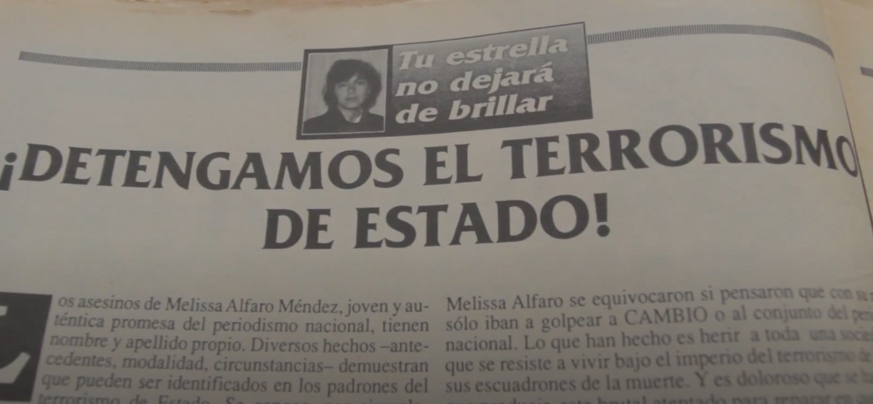 Semanario Cambio recordando a Melissa Alfaro en su lucha contra la muerte de inocentes.