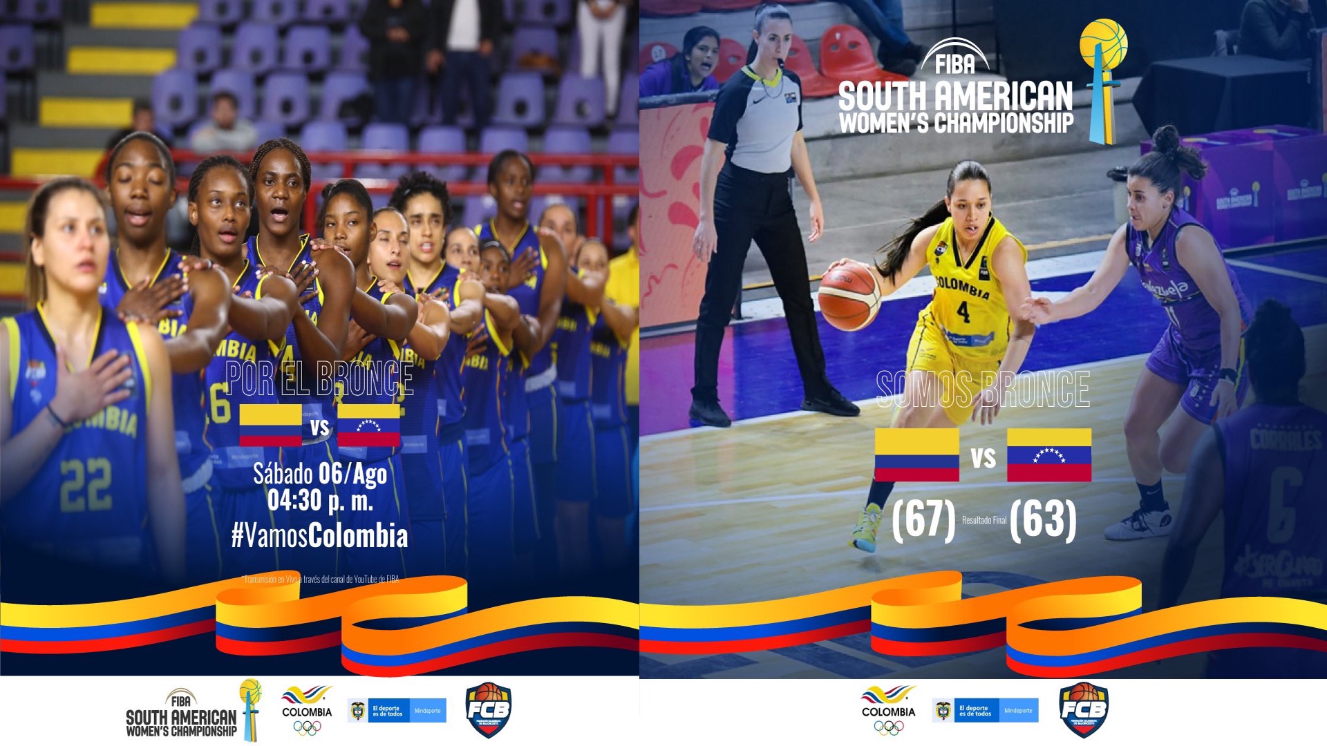 Colombia won the bronze medal at the 2022 South American Women's Basketball Championship / (Twitter: @Fecolcesto)