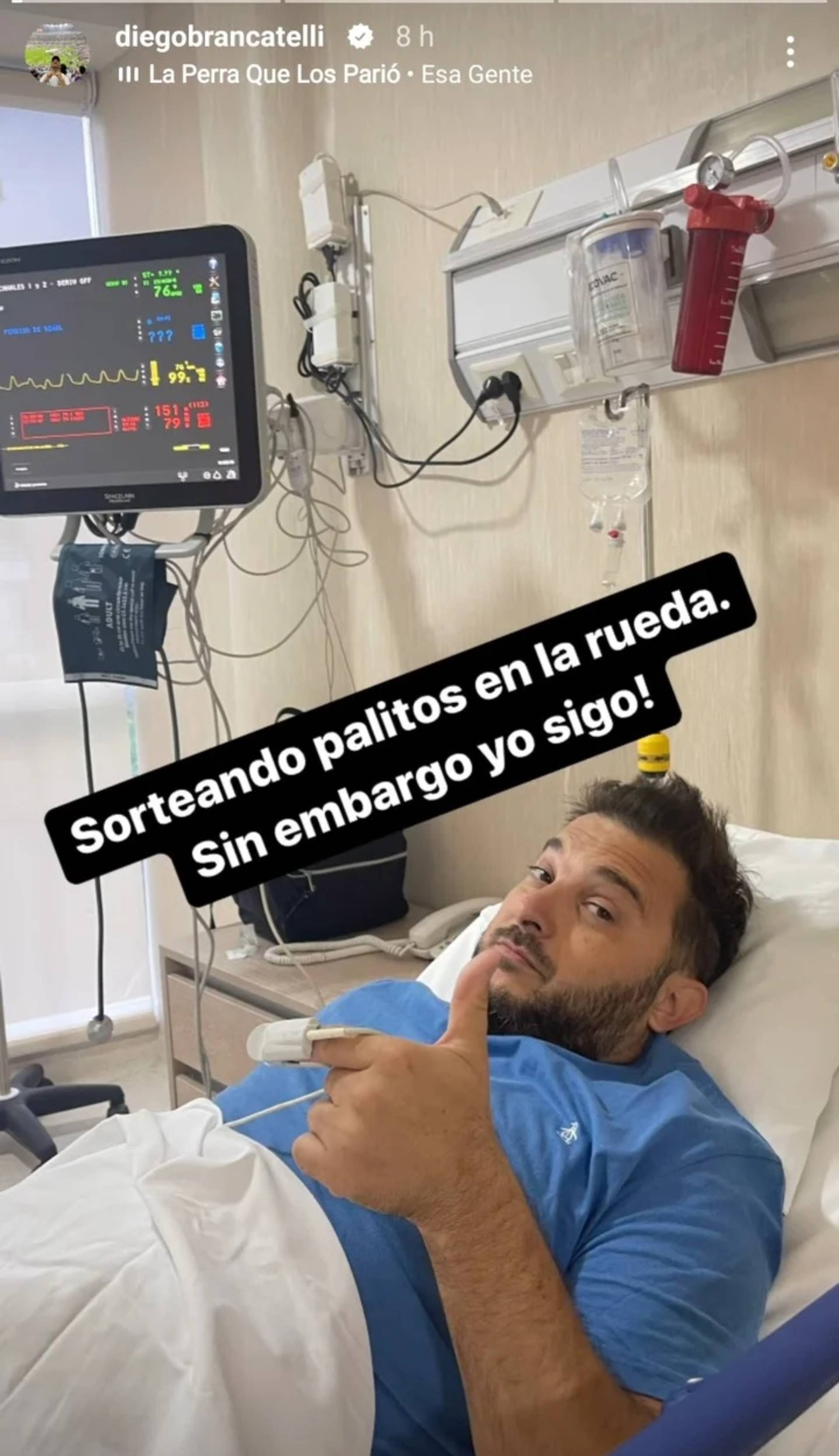 Diego Brancatelli fue internado (Instagram) 