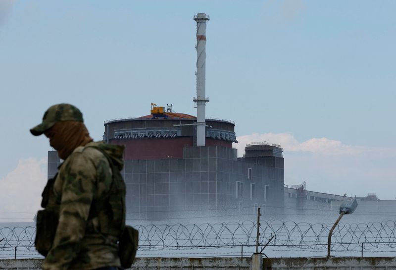 Un militar ruso monta guardia cerca de la central nuclear de Zaporizhzhia (REUTERS/Alexander Ermochenko)