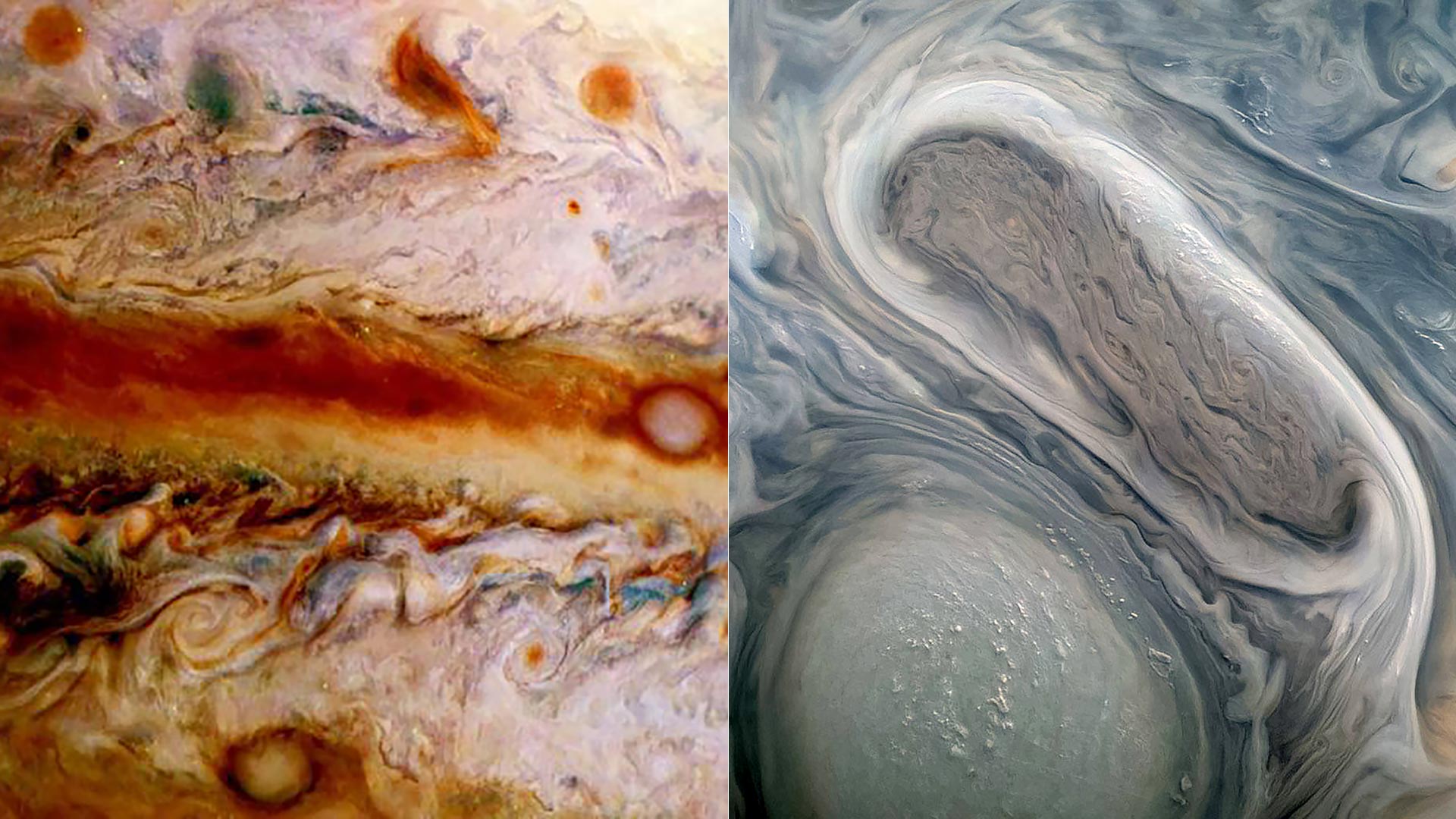 Fotos de Júpiter en un acercamiento de la nave Juno (NASA)