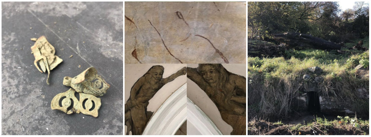 Se encontraron muebles de metal, una pintura que se cree que representa a Adán y Eva, y ángulos interesantes en toda la propiedad Foto: (Instagram plaus.uchaf) 