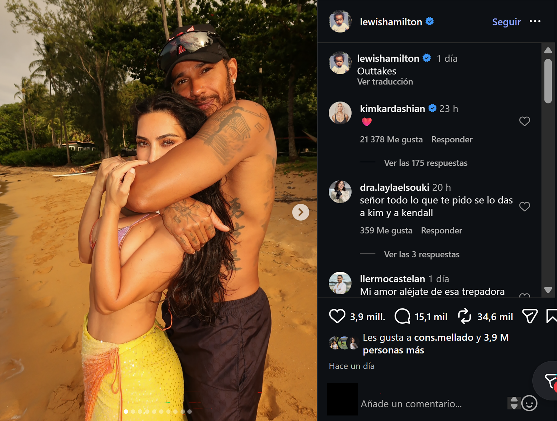 Las fotos de las rom&aacute;nticas vacaciones de Lewis Hamilton con Kim Kardashian antes de su regreso a la F&oacute;rmula 1
