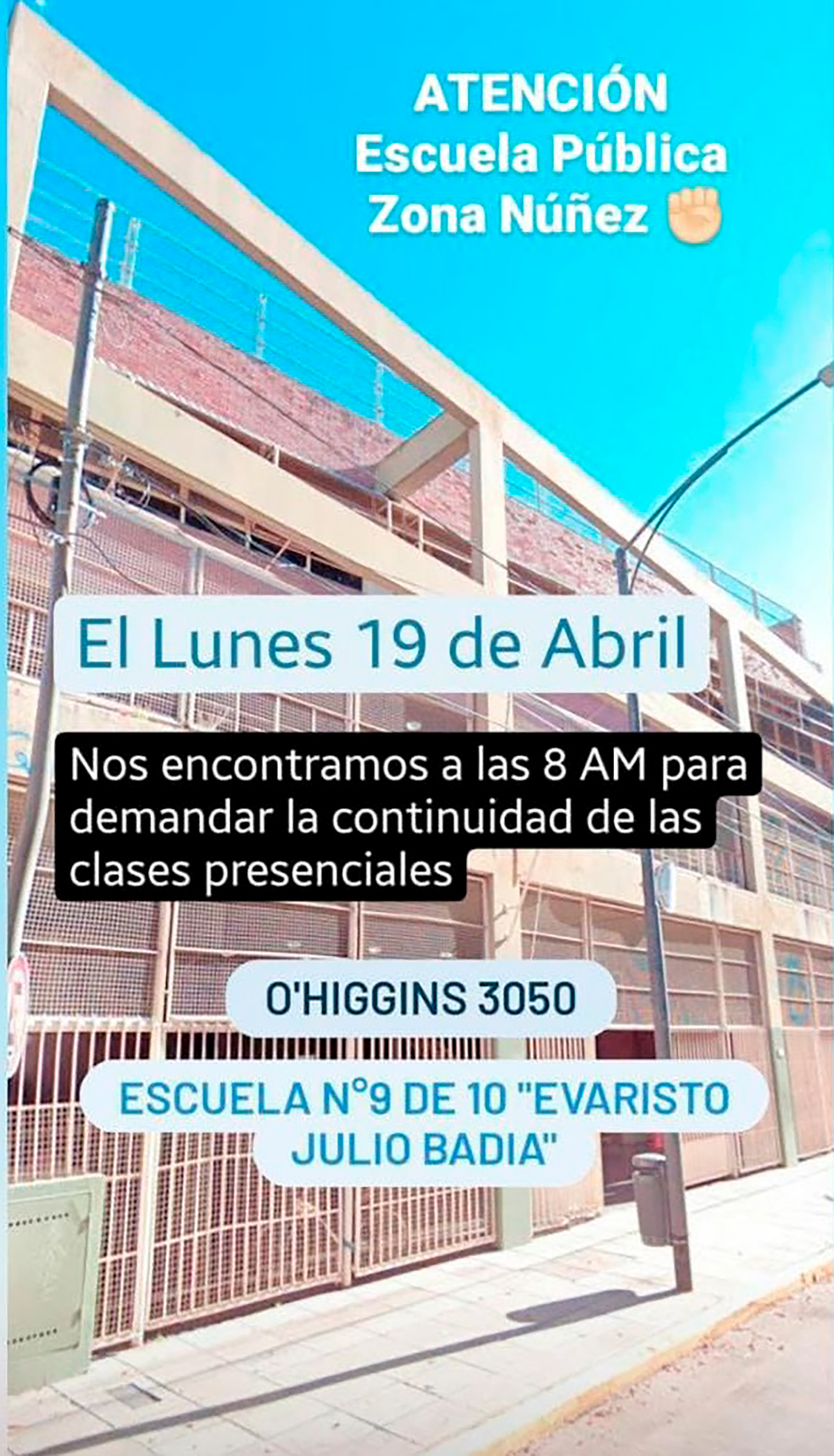Una de las convocatorias a una escuela pública porteña.