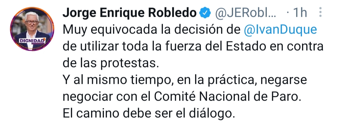 The president ordered the deployment of the public force to unblock the roads immobilized for 21 days.  Photo: Twitter