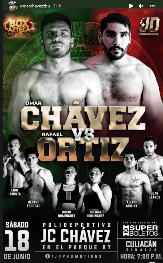 Omar Chávez vs Rafael Ortiz 18 de junio 2022 (Foto: Instagram/@omarchavezzbu)