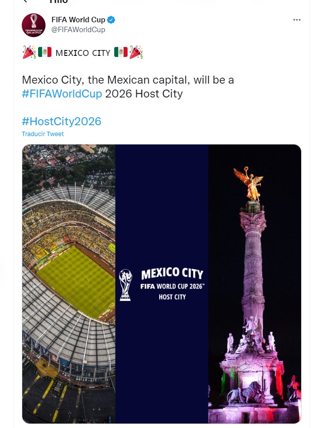 El Estadio Azteca será sede mundialista para 2026 (Foto: Twitter/@FIFAWorldCup)