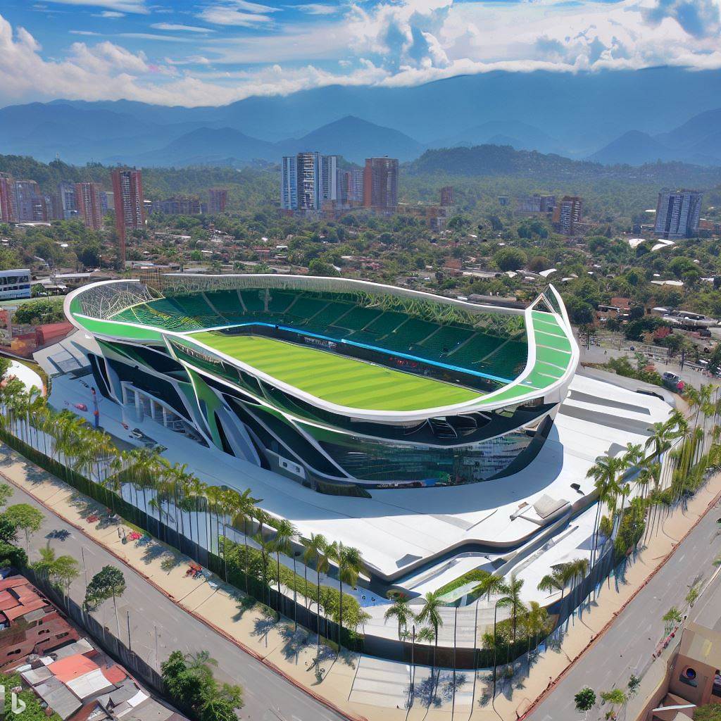 According to Bing Image Creator, in the future the stadium in the city of Medellín would look as follows: