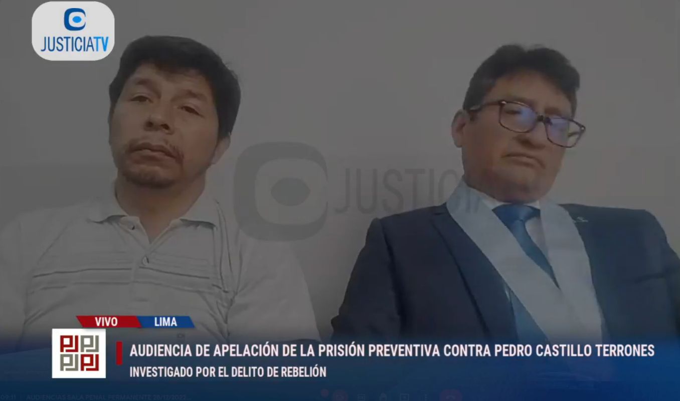 Audiencia de apelación contra la prisión preventiva contra Pedro Castillo