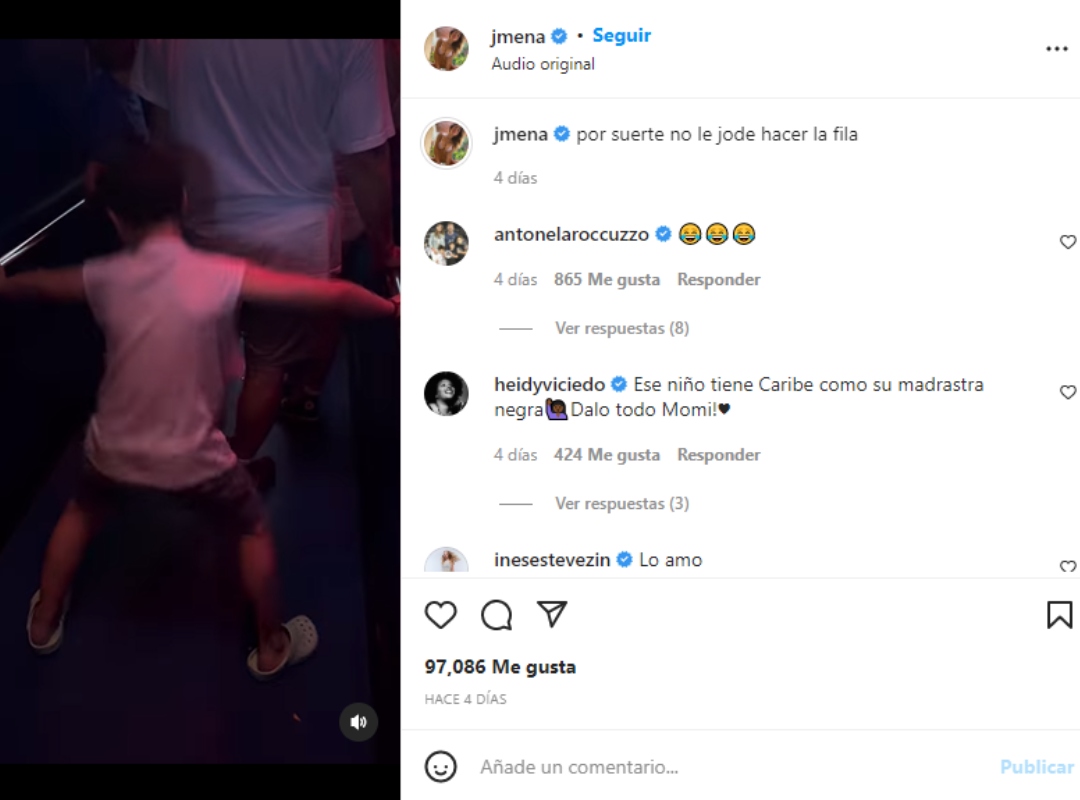 La reacción de Antonela Roccuzzo al video de Momo bailando