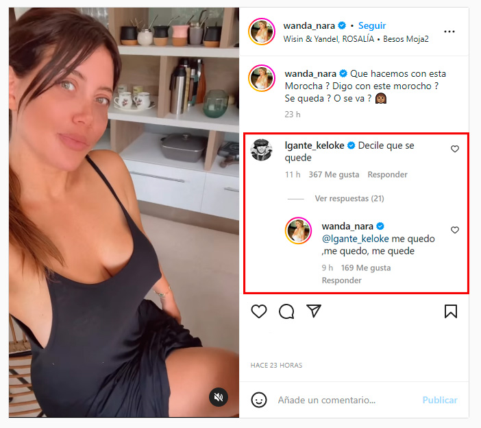 El ida y vuelta de Wanda y L-Gante en Instagram