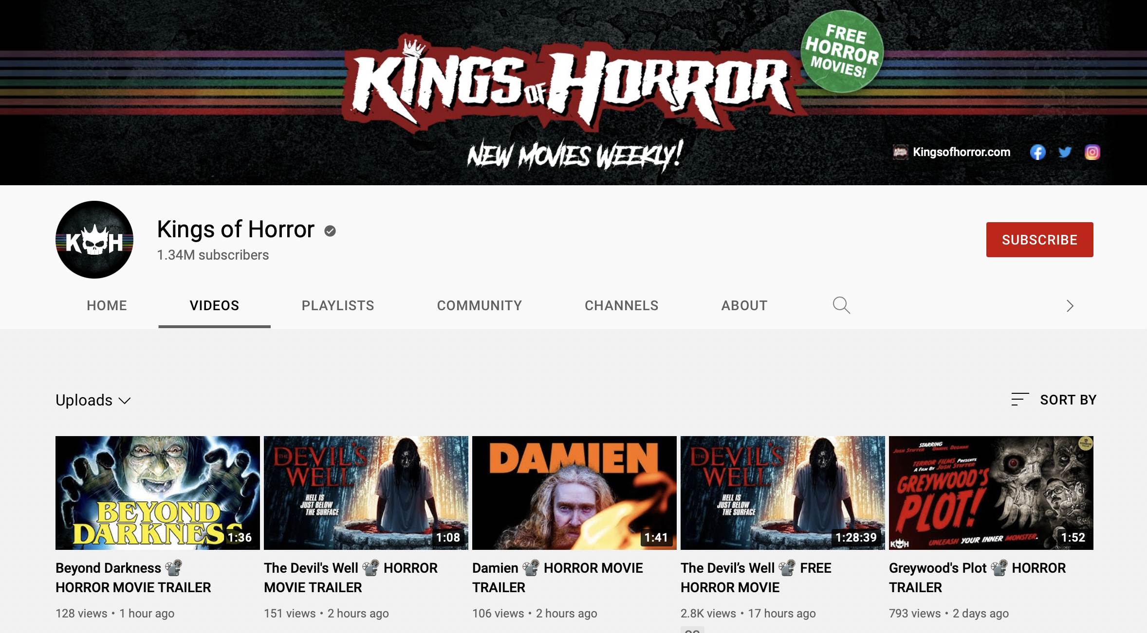 Canales de YouTube para ver películas de terror totalmente gratis. (foto: YouTube)